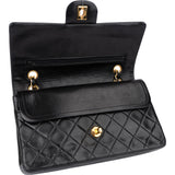 Chanel Quilted Lambskin 24K Gold Double Flap Crossbody Bag