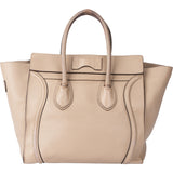 Celine Taupe Leather Luggage Handbag