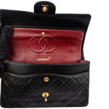 Chanel Quilted Lambskin 24K Gold Double Flap Crossbody Bag