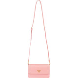 Prada Pink Saffiano Leather Move Wallet On Chain Crossbody Bag
