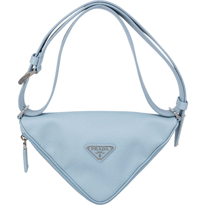 Prada Blue Saffiano Leather Triangle 3 in 1 Crossbody Bag