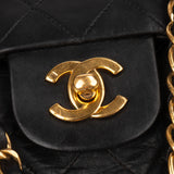 Chanel Quilted Lambskin 24K Gold Medium Double Flap Crossbody Bag