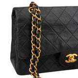 Chanel Quilted Lambskin 24K Gold Medium Double Flap Crossbody Bag