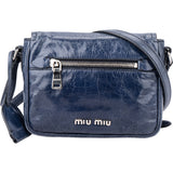 Miu Miu Blu Leather Mini Crossbody Bag