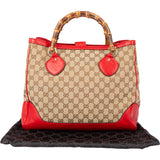Gucci GG Monogram Bamboo Handbag
