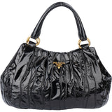 Prada Black  Patent Leather Manici Handbag