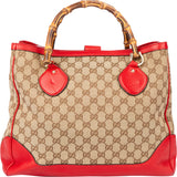 Gucci GG Monogram Bamboo Handbag