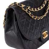 Chanel Quilted Lambskin 24K Gold Single Flap Shoulder Bag