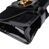Chloé Black Satin Crystal Padlock Aby Crossbody Bag