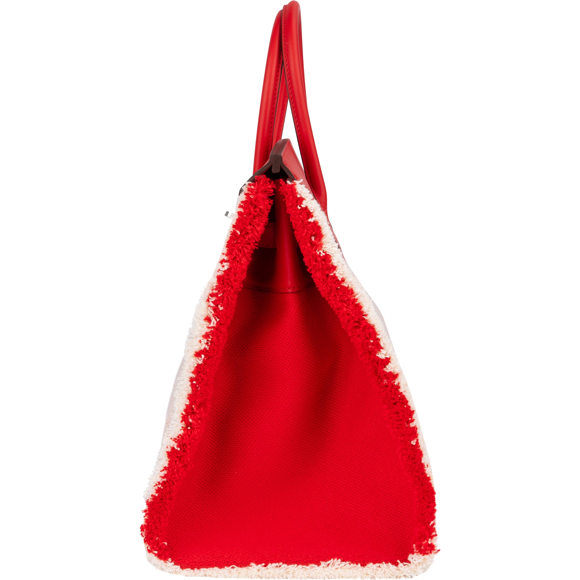 Hermès Fray Swift / Toile H Rouge de Coeur Birkin 35 Handbag - vintageandkickz