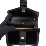 Chloé Black Satin Crystal Padlock Aby Crossbody Bag