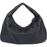 Bottega Veneta Black Intrecciato Leather Belly Hobo Bag