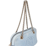 Gucci Blue Nubuk Leather GG Soho Shoulder Bag