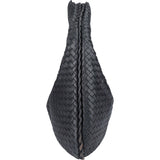 Bottega Veneta Black Intrecciato Leather Belly Hobo Bag