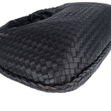 Bottega Veneta Black Intrecciato Leather Belly Hobo Bag