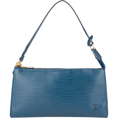 Louis Vuitton Bleu Epi Leather Pochette Accessoire Handbag - vintageandkickz