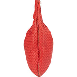Bottega Veneta Red Intrecciato Leather Belly Hobo Bag