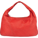 Bottega Veneta Red Intrecciato Leather Belly Hobo Bag
