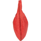 Bottega Veneta Red Intrecciato Leather Belly Hobo Bag