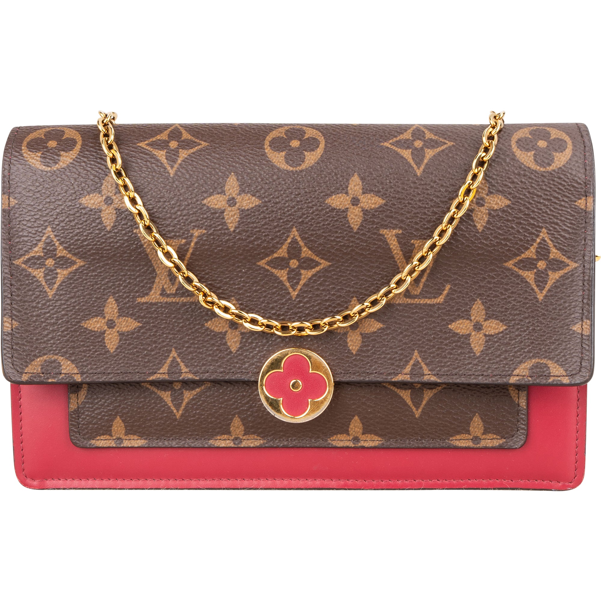 Louis Vuitton Canvas Monogram Flore Chain Crossbody Bag - vintageandkickz
