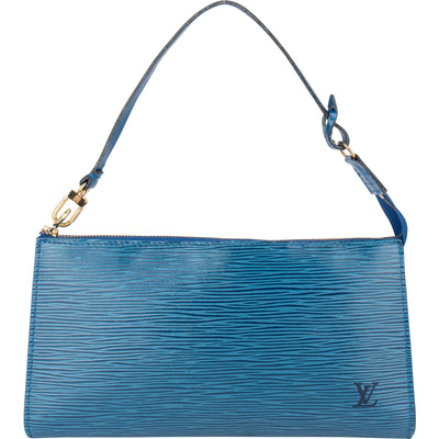 Louis Vuitton Bleu Epi Leather Pochette Accessoire Handbag - vintageandkickz