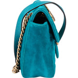 Gucci Blue Satin GG Marmont Crossbody Bag