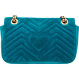 Gucci Blue Satin GG Marmont Crossbody Bag