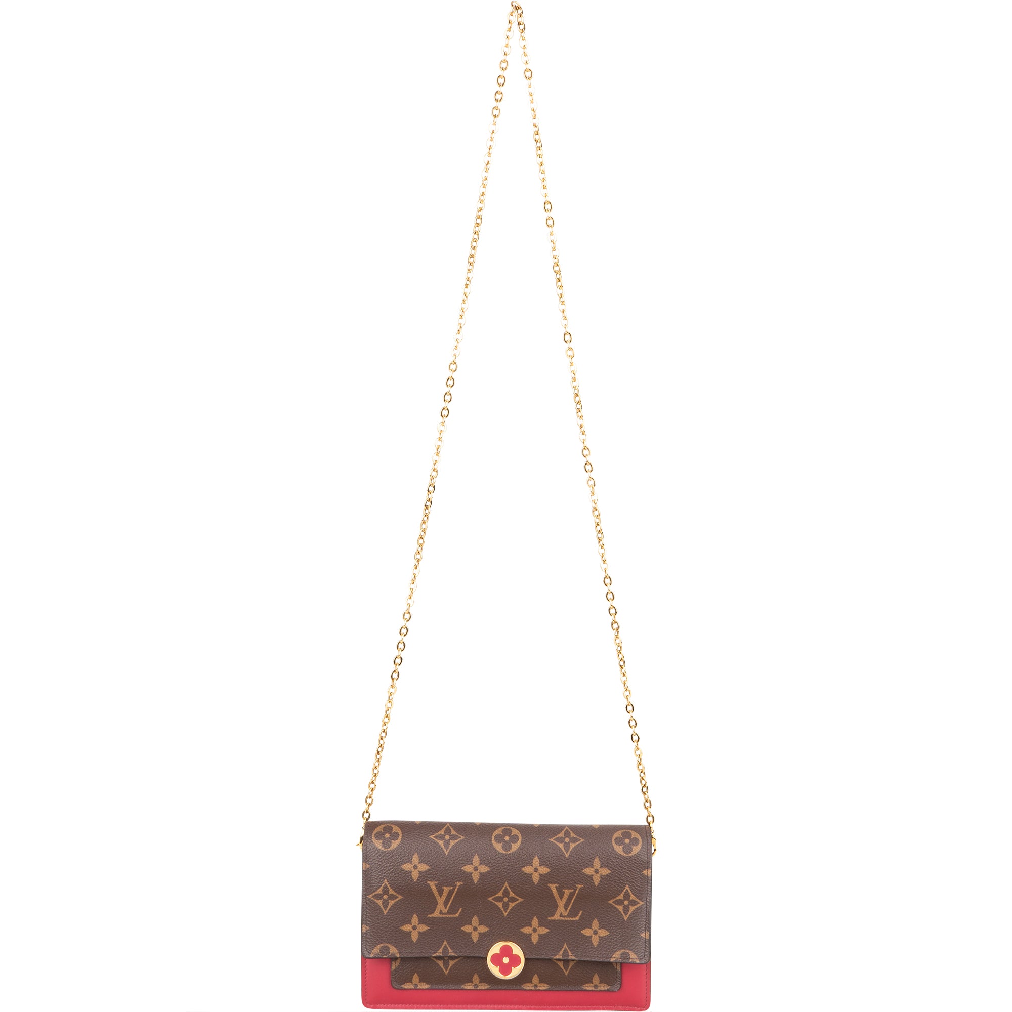Louis Vuitton Canvas Monogram Flore Chain Crossbody Bag - vintageandkickz