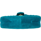 Gucci Blue Satin GG Marmont Crossbody Bag
