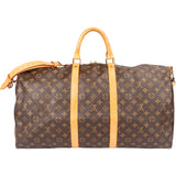 Louis Vuitton Canvas Monogram Keepall 55 Bandouliere
