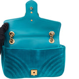 Gucci Blue Satin GG Marmont Crossbody Bag