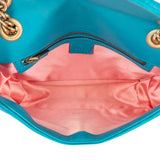 Gucci Blue Satin GG Marmont Crossbody Bag