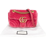 Gucci Quilted Velvet Marmont GG Crossbody Bag