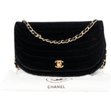 Chanel Velour Marque 24K Gold Single Flap Shoulder Bag