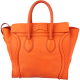 Celine Orange Leather Luggage Handbag