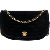 Chanel Velour Marque 24K Gold Single Flap Shoulder Bag