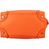 Celine Orange Leather Luggage Handbag