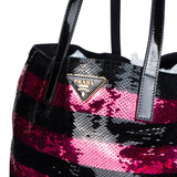 Prada Sequin Paillettes Fuchsia Shopper Bag