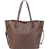 Louis Vuitton Damier Ebene Monogram Neverfull MM Shopper Handbag