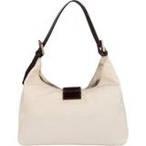 Fendi Cotton Baguette Marmor Buckle Shoulder Bag