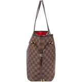 Louis Vuitton Damier Ebene Monogram Neverfull MM Shopper Handbag