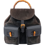 Gucci Classic Suede Bamboo Backpack