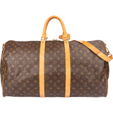 Louis Vuitton Canvas Monogram Keepall 55 Bandouliere