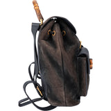 Gucci Classic Suede Bamboo Backpack