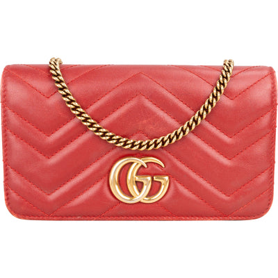Gucci Quilted Leather GG Flap Crossbody Bag