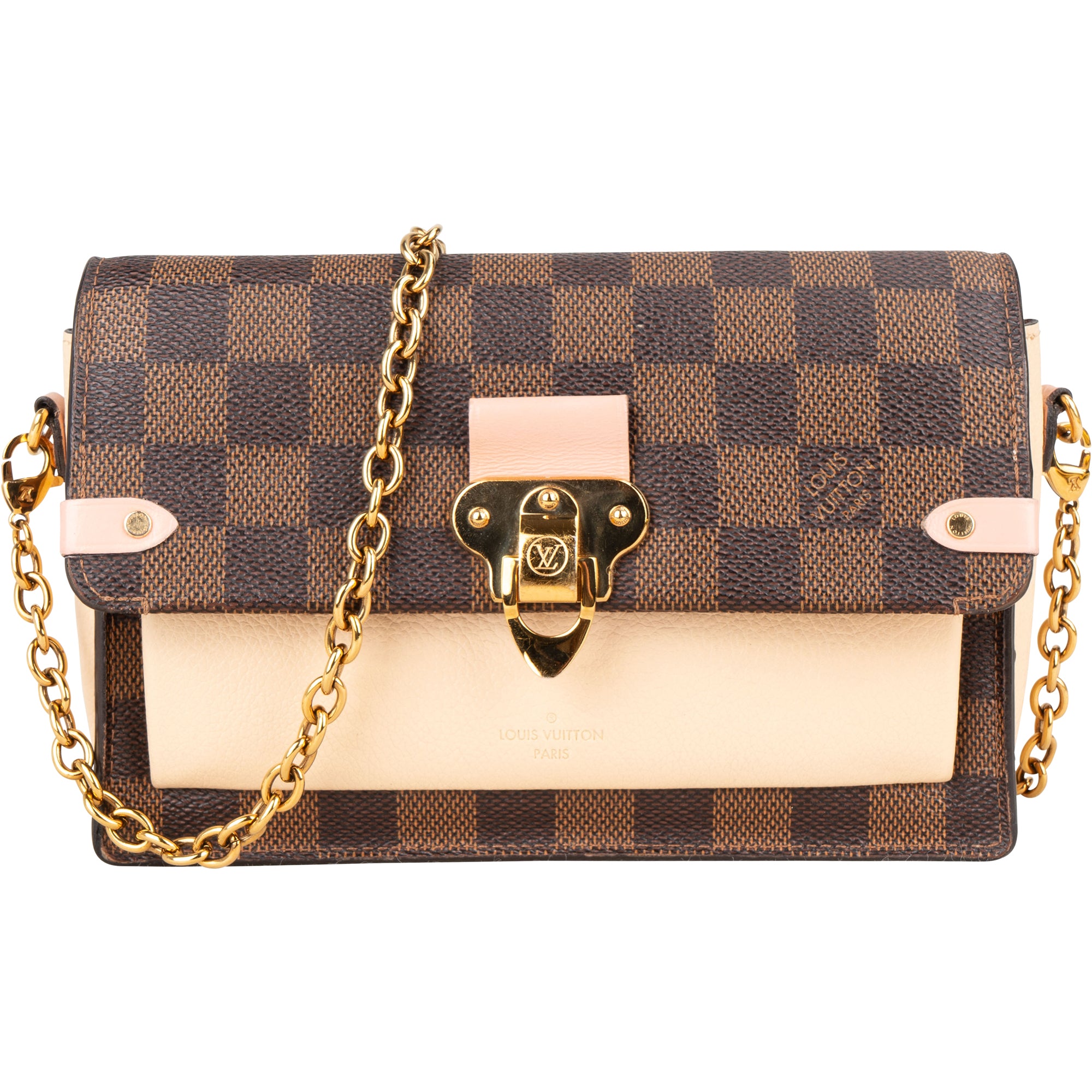 Louis Vuitton Damier Ebene Monogram Vavin Chain Crossbody Bag - vintageandkickz