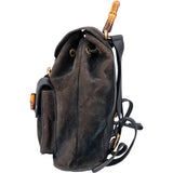 Gucci Classic Suede Bamboo Backpack