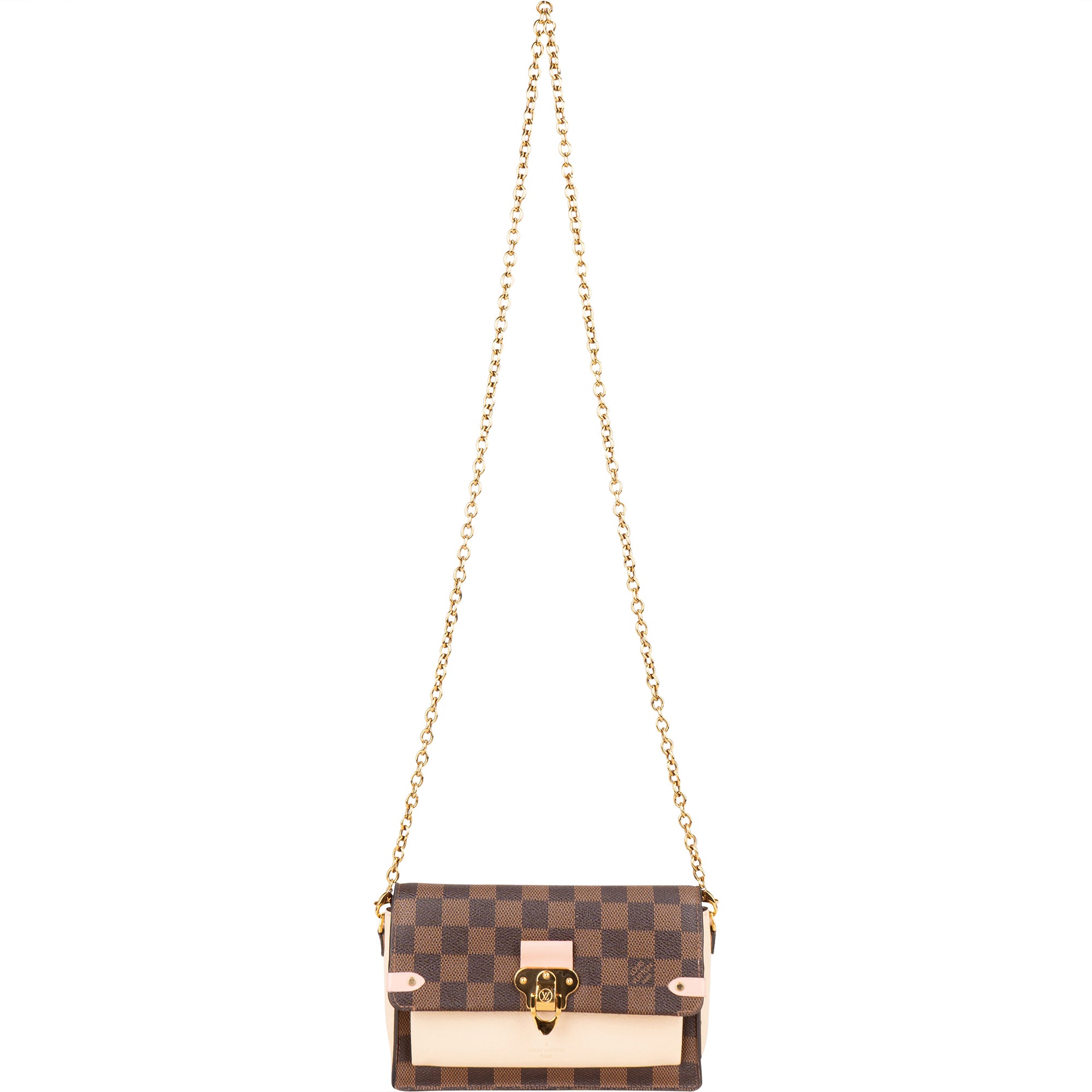 Louis Vuitton Damier Ebene Monogram Vavin Chain Crossbody Bag - vintageandkickz