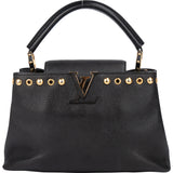 Louis Vuitton Noir Taurillon Pins Capucines PM Handbag
