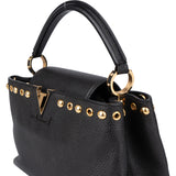 Louis Vuitton Noir Taurillon Pins Capucines PM Handbag